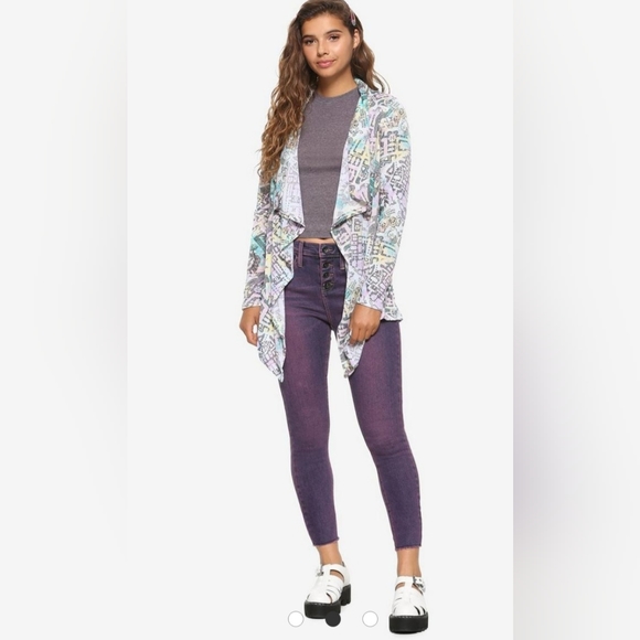 Harry Potter Marader's Map Open Front Cardigan Size Small NWT - Picture 10 of 13